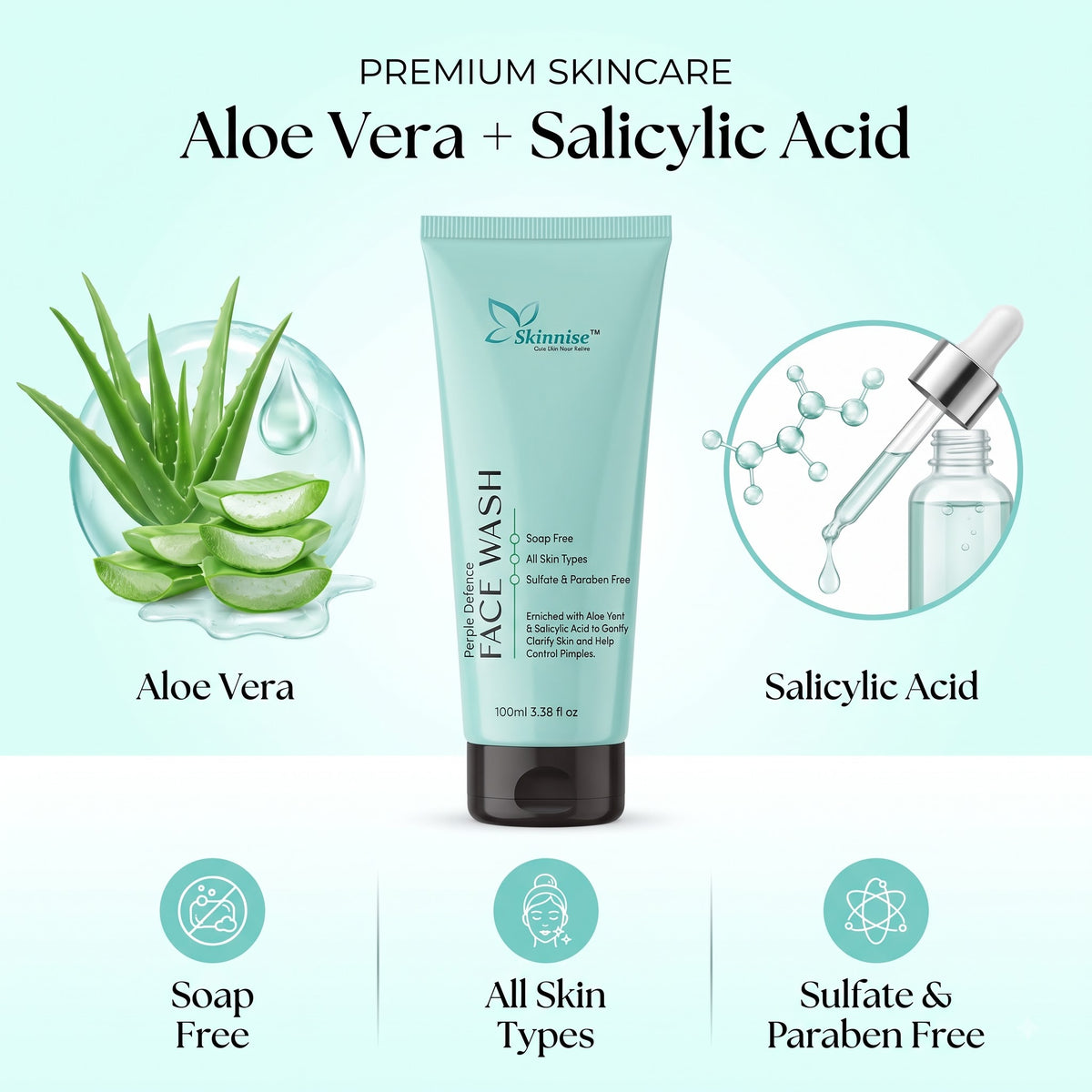 Skinnise Pimple Defence Face Wash - 100ml